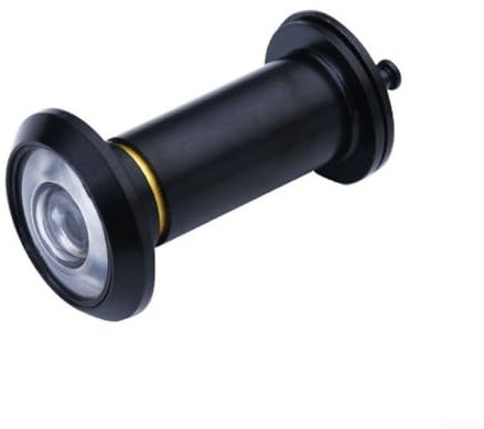 Springwillfly Spioncino di sicurezza grandangolare con campo di visione di 180 gradi, lente in vetro regolabile, protezione per la privacy per porta d'ingresso di casa (nero)