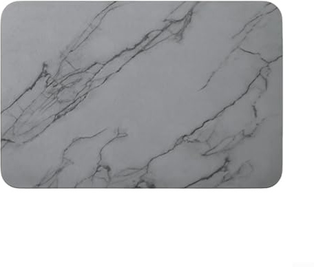 Alfombra de baño de piedra de secado rápido, 60 x 40 cm, antideslizante, piedra de diatomita, alfombra de baño de poliuretano para baño, sala de estar, felpudo fácil de limpiar (gris)