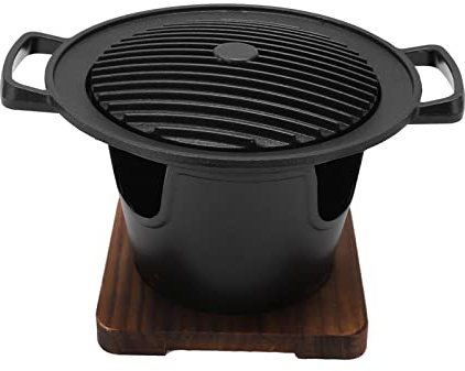 KIMISS Bärbar Minigrill för Resande Picknick Camping Utomhus - Mini BBQ Grill Set Anti Stick Matklassat Material Bordsgrill för 1 Till 2 Personer