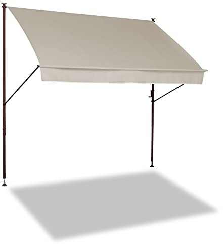Angerer Freizeitmöbel GmbH Klemmmarkise Style - Markise für Sonnenschutz - Montage ohne Bohren und Dübeln - ideale Balkonmarkise für Mietwohnungen (Beige, 300 cm)