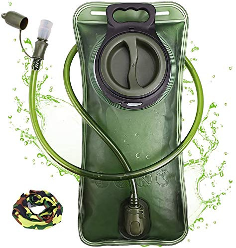 Poche à Eau de 2 litres avec réservoir d'eau Anti-Fuite, Sac de Stockage d'eau Militaire, Sac à vessie sans BPA, pour randonnée, vélo, Escalade, Cyclisme, Course à Pied, Grande Ouverture, Tube isolé