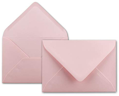25x Brief-Umschläge in Rosa - 80 g/m² - Kuverts in DIN B6 Format 12,5 x 17,6 cm - Nassklebung ohne Fenster
