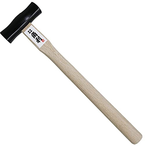 KAKURI Martillo cincel 300 g, martillo japonés para carpintería para cincel, avión, clavo, cabeza redonda de acero al carbono japonés, color negro, fabricado en Japón