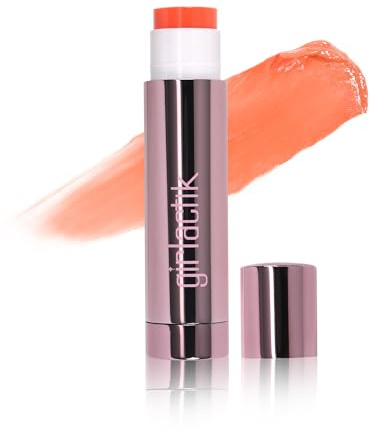 Girlactik Jello Gloss Balm Hydrating Tinted Lip Gloss with Vitamin E, Avocado Oil & Aloe Vera, Long-Lasting Lip Stain & Lip Care, Non-Sticky Moisturising Lip Balm (Tulip)