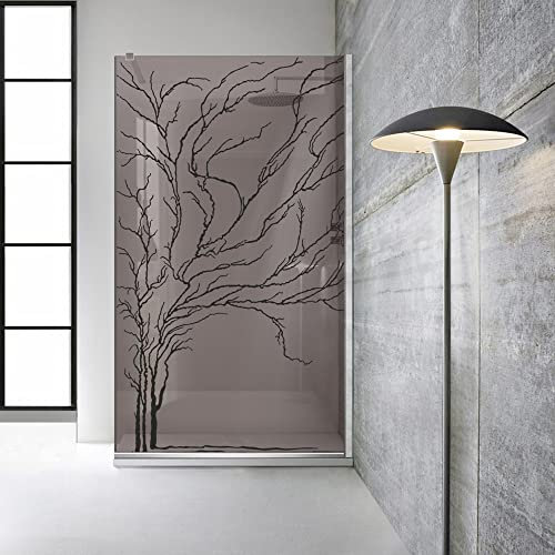 Aqua Roy Modello INOX Albero da 120 cm da 70/80/90/100/110/120 Box doccia in vetro bronzo, 8 mm, grigio scuro con rivestimento nano sabbiato in acciaio inox (120 x 195 cm)