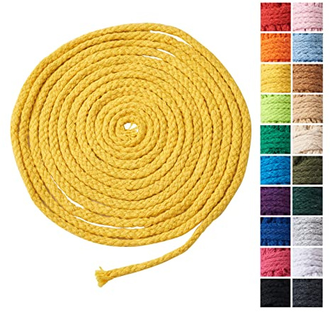 Beethoven - Cuerda de macramé multicolor, 20 colores de 5 mm, algodón trenzado redondo para colgar, macetas, perchas, tejer, hogar, manualidades, decoración