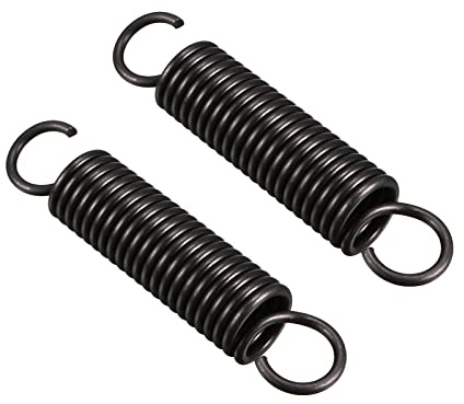 QUARKZMAN 90mm Libero Lunghezza Doppio Gancio Tensione Molla x 2 Pezzi Metallo Estensione Elicoidale Molla Spirale per Industriale Macchine, [Nero]