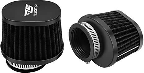2 st motorcykelluftfilter, universellt 42 mm ersättningsfilter, motocross, högpresterande luftfilter, passar motocross, förgasare, rengöring för pit bike, scooter, moppad ATV (svart)
