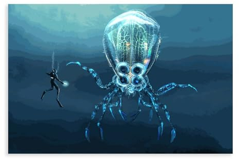 OakiTa Klassisches Subnautica-Poster, 11 Leinwand, Poster, Wandkunst, Dekordruck, Bild, Gemälde für Wohnzimmer, Schlafzimmer, Dekoration, ungerahmt, 30 x 45 cm