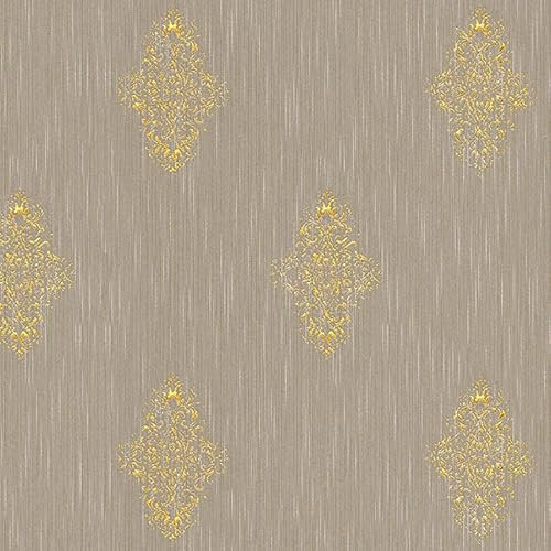 BRICOFLOR Papier peint baroque marron à motif Tapisserie murale brun et doré idéale pour couloir Papiers peints intissés effet textile