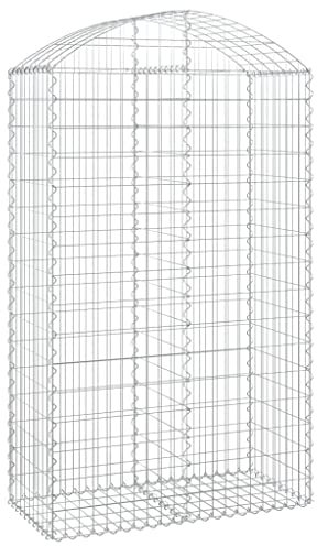 Parterre surélevé en Gabion arqué, jardinière en Cage à Pierre, Lit Surélevé à Gabion, Parterre de Fleurs Jardin Terrasse Extérieur Jardinière Panier à Pierres, 100x50x160/180 cm Fer galvanisé