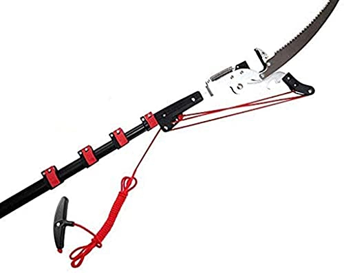 Teleskop-Hochentaster Ausziehbare Teleskop-Hochentaster für den Landschaftsbau mit 30-cm-Sägeblatt zum Beschneiden und Beschneiden von Ästen und Blättern, 27 Fuß/7,2 m