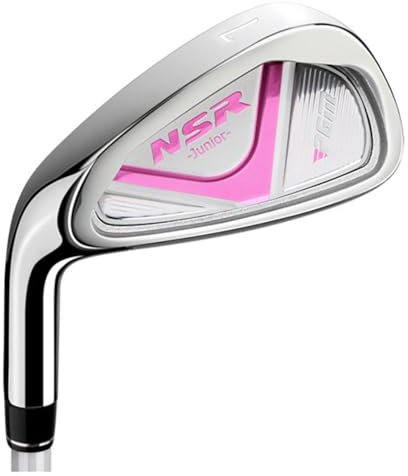 Club de golf pour enfants avec manche en graphite – Fer n°7 pour gauchers ou droitiers, pour garçons et filles débutants (gauche, 3 à 5 ans, rose)