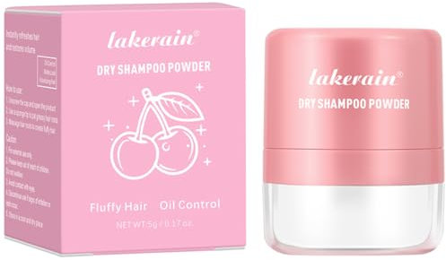 Shampoo secco in polvere per donne e uomini – volume naturale per capelli grassi 5 g (rosa - ciliegia frutta)