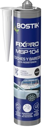 Bostik FIXPRO MSP 104 Coches y Barcos - Cartucho 290 ml | Negro - Adhesivo de Fijación - sobre Todos los Soportes - Agarre Inmediato - Resistencia a Temperaturas - Fácil Aplicación