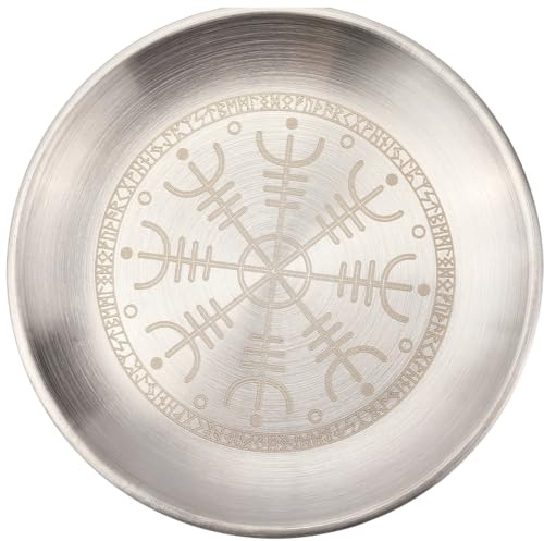 CREATCABIN Piatto per Altare Dodici Costellazioni Piatto per Gioielli Ciotola Rituale Piatto Rotondo Argento Ciotola per Offerte Anello Portagioie per Gioielli Meditazione Bastoncino Incenso 14x14cm