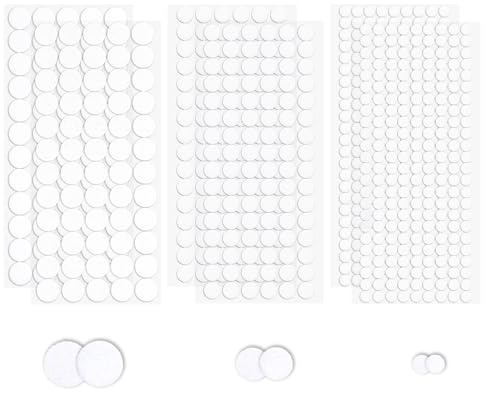 10/15/20mm Tondini Adesivi Tondo 1488Pezzi 744Coppie Punti Hook and Loop Autoadesivi Adesivo Tondo Punti Autoadesivi Rotondi Autoadesivo a doppia faccia per carta,plastica,vetro,metallo,legno(Bianco)