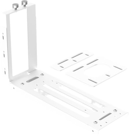 Agwuoetr GPU Vertical Mount Bracket Graphics Card Steering Holder Mount 2 Slots Grafikkortstyrning Holder With Hardware EGPU Dock, Extern GPU Docking Station White