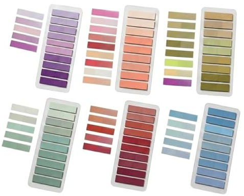 Visxcnu 6 Pièces Notes Adhésives Index, 1200 Pièces Marque-pages Autocollants Multicolores, 10 Styles Onglets Collants pour Bureau École Livres Classification