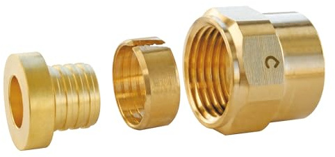 SOMATHERM FOR YOU - Raccord droit à compression (à visser) pour tube PER Ø12 - écrou tournant Femelle 12/17 (3/8''), multicolor