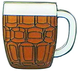Broche en métal émaillé Verre à pinte de bière (Chope Carafe)