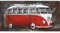 Handgefertigtes Metallbild 3D-Optik verschiedene Größen Kunst Bild Wandbild (Metallbild Bus in rot (ca. 120x80 cm))