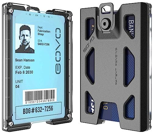 GOVO Ausweishalter – ohne Clip Version – langlebiger Polycarbonat Ausweishalter für 1 bis 4 Karten schwarz