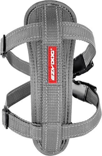 EZYDOG Classic Chest Plate Dog Harness | Small, Medium, Large Dog Harnesses, Reflective Stitching, No Pull, Breathable Material (Grey)