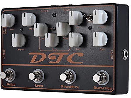 Btuty Effekte für DTC 4-in-1 Elektrische Gitarre Verzerrung mit Pedal + Overdrive + Loop + Verzögerung