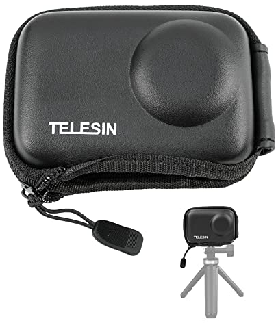 TELESIN Mini Tragetasche für DJI Osmo Action 5 Pro/4/3, Reisetasche mit halbem Reißverschluss, Tasche unterstützt den Anschluss von Selfie-Stick und Stativ DJI Osmo Action 5 Pro/4/3 Zubehör