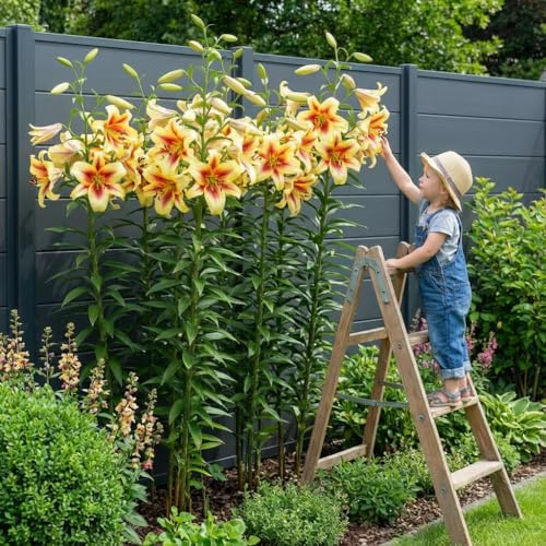 Lys Géants Lavon (3 pièces), Bulbes de Fleurs Hivernaux des Pays-Bas pour le Jardin (gros bulbes, pas de graines, non artificiels) (Lavon)