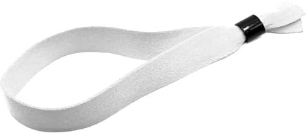 Lot de 50 Bracelets en Tissu - Bracelets d'identification pour événements (Blanc)