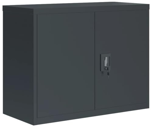 vidaXL Dokumentskåp antracit 90x40x70 cm stål
