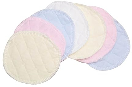 Reusable Cotton Nursing Pads 6pcs Double Layer Leakproof Liner | Breastfeeding Moms, round Shape for Bras, Postpartum Daily Wear, Keeps Shirts Dry and Helps Avoid Leaks Random Color