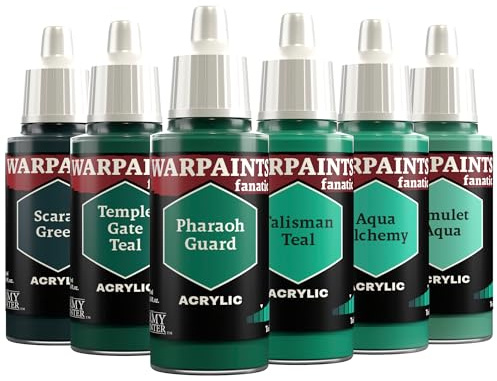 The Army Painter, Warpaints Fanatic Flexible Triad: Teals, 6 x 18 ml Akrylfärg, Hobbyfärg för Miniatyrer, Kvalitetsfärg för Miniatyrkrigsspel