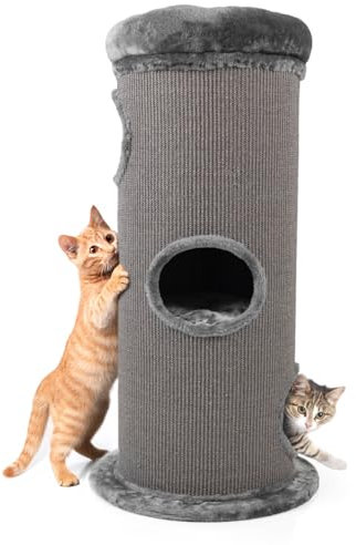 CanadianCat Company | Kratzturm Olivia - anthrazit | 40 x 40 x 100 cm | Katzenhaus, Kratztonne