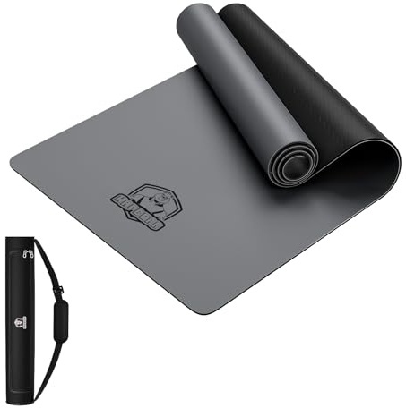 HAPBEAR Yogamatte aus Naturkautschuk, extrem rutschfest, 183×76 cm Große Yoga Matte mit PU-Oberfläche - 5 mm dick, Hohe Stoßdämpfung für Profi Yoga & Pilates, Inklusive Oxford Tragetasche-08