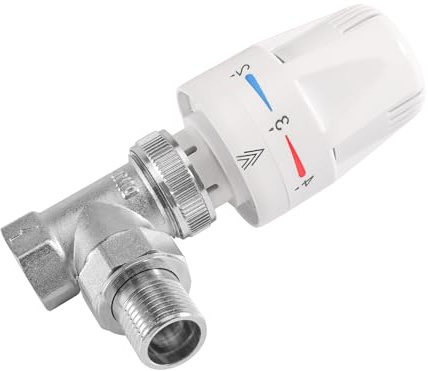 Válvula termostática G1/2 + rosca de retorno con conexión roscada para radiadores, reguladores de calefacción, válvula de radiador, cabezal termostático para calefacción individual y protección contra