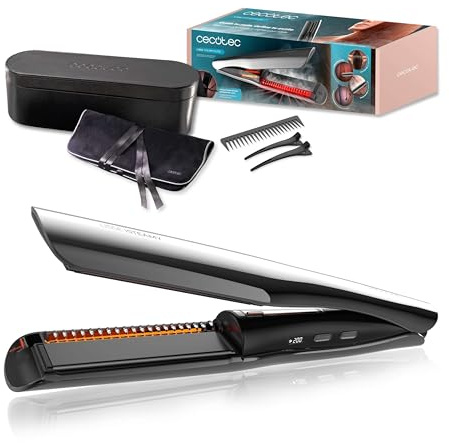 Cecotec Piastra per Capelli con Vapore e Infrarossi Lisse iSteamy Elite. Stiratura Perfetta senza Danni, Idratazione Profonda, Finitura Brillante, Rivestimento Ceramico Cheratina, Temp. Regolabile