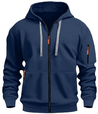 Felpa con Cappuccio e Cerniera Tinta Unita da Uomo Felpe con Tasche e Polsini Elastici Leggera e Funzionale Maglia Semplice Elegante Classici Maglie Casual Pullover Sportiva Hoodie Autunno e Inverno