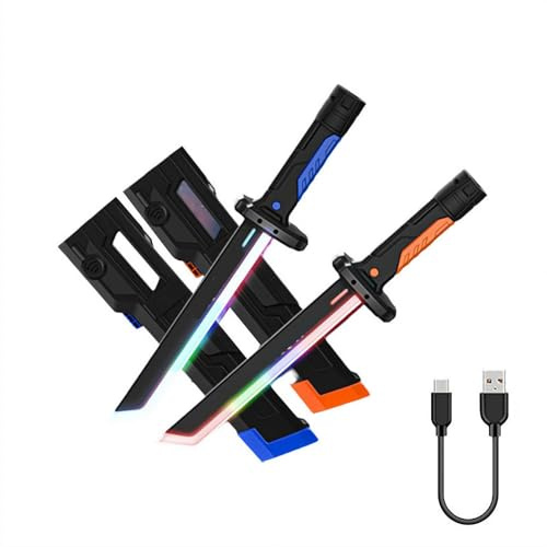 Cikiki Beleuchtetes LED-Schwert, Halloween-Kostüm-Lichtschwert mit Sensor-Sound und Nebel, 7 Farben, leuchtende Schwerter, Geschenke für Halloween, Cosplay, Weihnachten, Geburtstagsparty