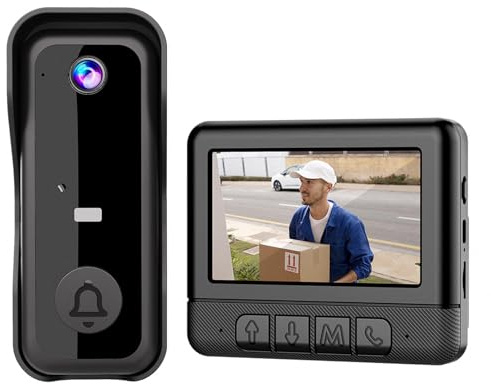Ablink Doorbell Camera IP66 Waterproof, No Subscription Fee Video Doorbell with Monitor, NO WiFi and APP Needed Door Bell Camera Wireless, Video Intercom 2-Way Audio, Night Vision