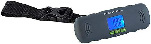 PEARL Handwaage für Koffer: Digitale Kofferwaage mit LCD-Display und Tara-Funktion, 0 bis 40 kg (Hand Kofferwaage, Digitale Handwaage, viel)