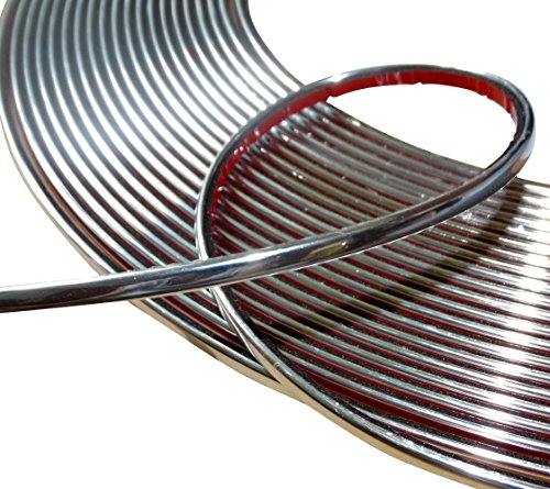 Aerzetix: 6mm 4.5m Bande Baguette adhésive Couleur Chrome Nickel Argent