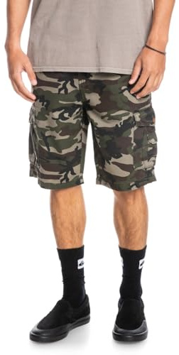 Quiksilver Sr Pantalones Cortos, Hombre, Camo Print Crucial Battle, 30