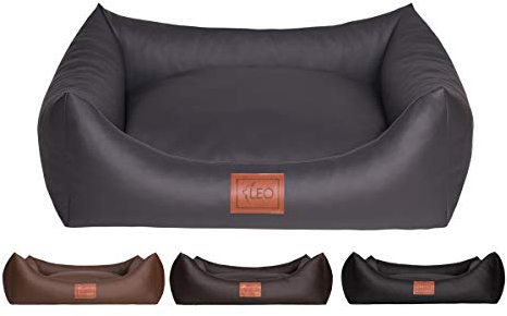 Leo4dog. Sofa Natalie. Hundebett, Kunstleder. Hundekissen. Hundesofa. 4 Größen (L 100x80 cm, Schwarz)