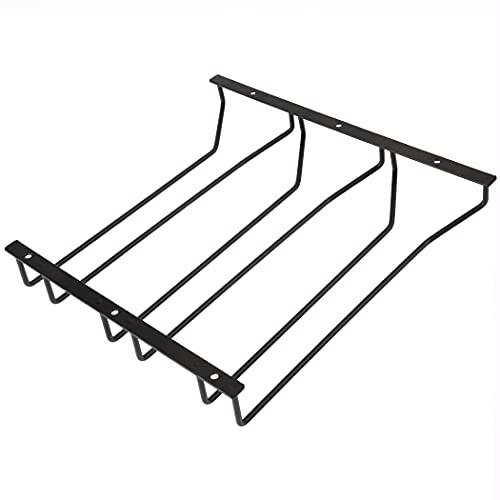 Dianoo Portabicchieri da vino nero, 30,5 cm, supporto per bicchieri da vino, sotto mensola, scaffale per calici sotto armadietto, 3 file