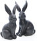 ETC putziger frühlingshafter Osterhase als Ostermoppel in schwarz matt leicht glänzend (2 x klein)