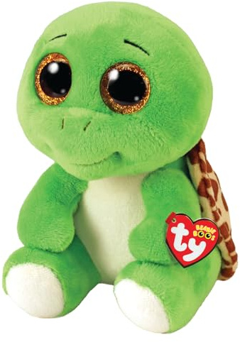 Ty Beanie Boos - Turbo la Tartaruga con Occhioni Dorati Glitter, il Peluche con gli Occhi Grandi Scintillanti - 28 Cm - T38132