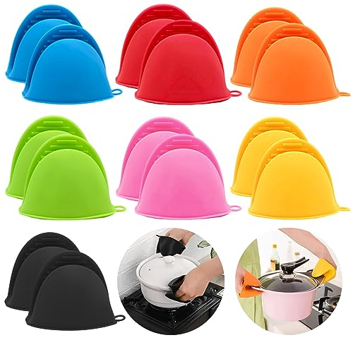Guantes de Silicona para Horno,Regerly 7 Piezas Resistentes Calor Clip de Mano Agarraderas de Silicona para Horno Cocina Hornear Cocinar Proteger los Dedos para cocinar y Hornear en la Cocina